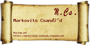 Markovits Csanád névjegykártya