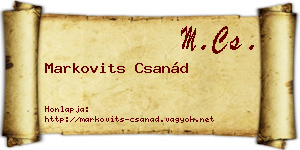 Markovits Csanád névjegykártya