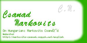 csanad markovits business card